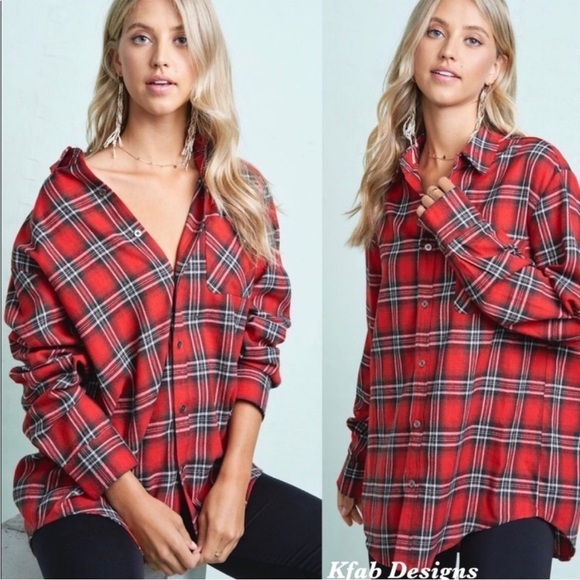 KFab Designs Jackets & Blazers - Plaid Top Button up